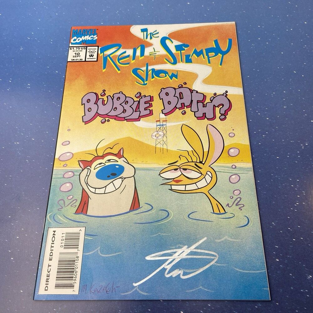 1993 The Ren & Stimpy Show Comic Book Autographed Mike Kazaleh Bubble Bath